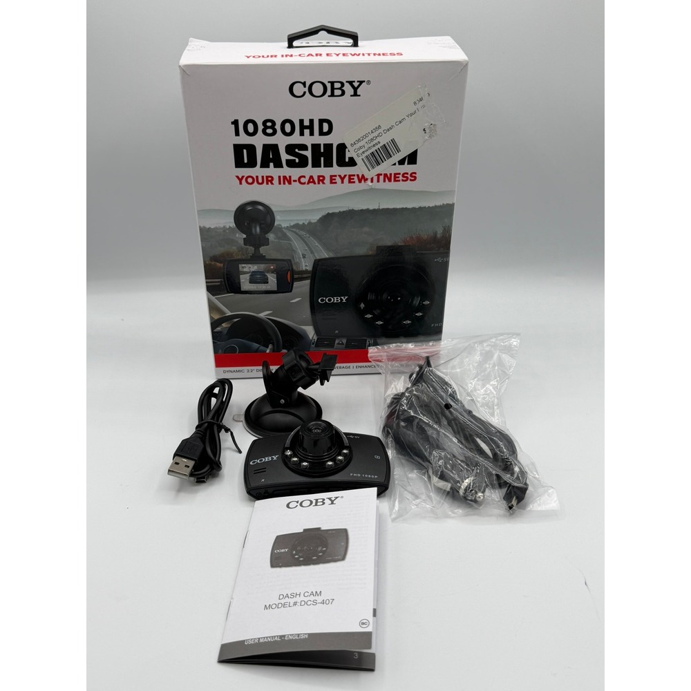 Coby 1080HD Dash Cam DCS-407 - 2.2" LCD Screen - Car Eyewitness Camera WORKS